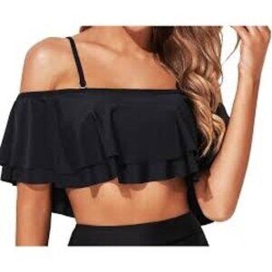 Fashion Effect Tempt Me Ruffle Bikini Top Off Shoulder Swim Top Flounce size XXL
